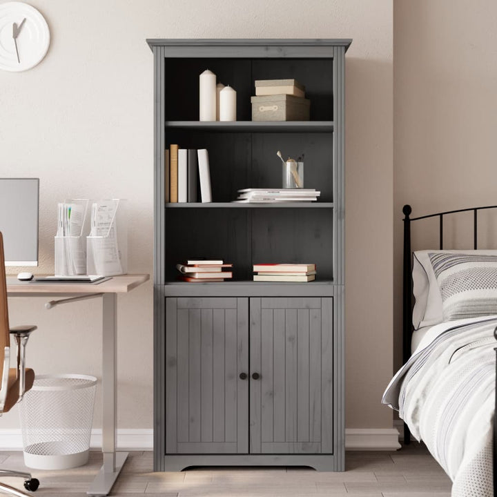 vidaXL Bookshelf Storage File Cabinet Shelf with Doors BODO Solid Wood Pine-26
