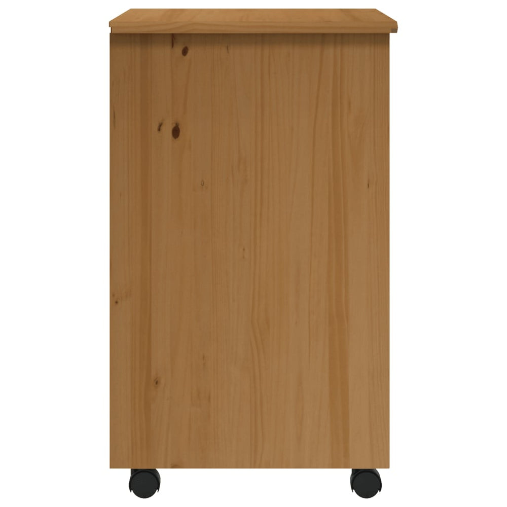 vidaXL Rolling Cabinet with Drawers Office Filing Cabinet MOSS Solid Wood Pine-21