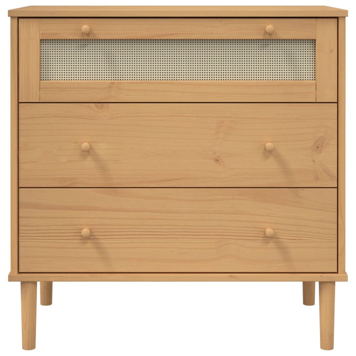 vidaXL Drawer Cabinet Storage File Sideboard SENJA Rattan Look Solid Wood Pin-10