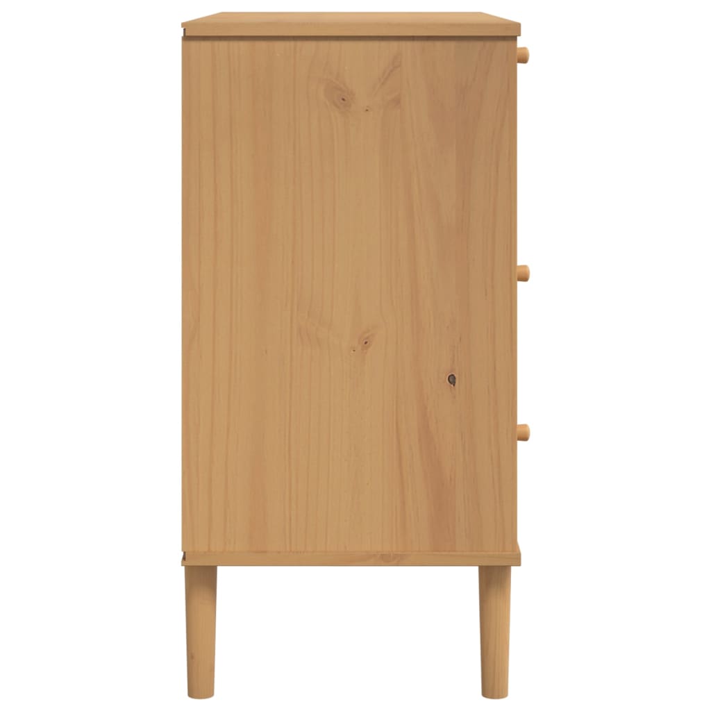 vidaXL Drawer Cabinet Storage File Sideboard SENJA Rattan Look Solid Wood Pin-16