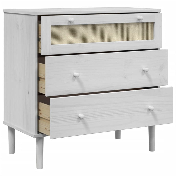 vidaXL Drawer Cabinet Storage File Sideboard SENJA Rattan Look Solid Wood Pin-6