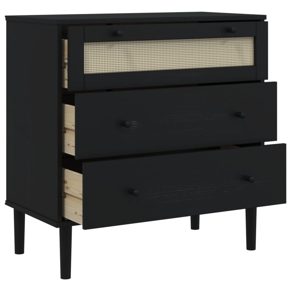 vidaXL Drawer Cabinet Storage File Sideboard SENJA Rattan Look Solid Wood Pin-17