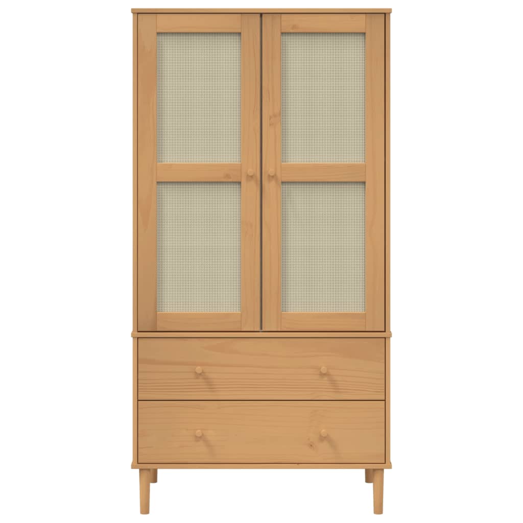 vidaXL Wardrobe Storage Cabinet Cupboard SENJA Rattan Look Solid Wood Pine-19