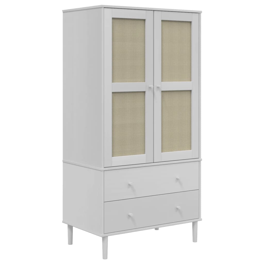 vidaXL Wardrobe Storage Cabinet Cupboard SENJA Rattan Look Solid Wood Pine-23
