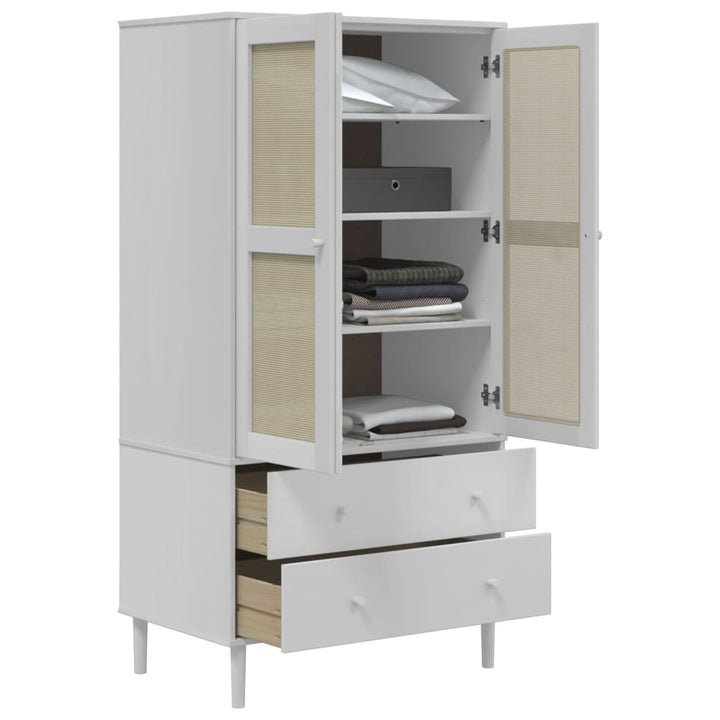vidaXL Wardrobe Storage Cabinet Cupboard SENJA Rattan Look Solid Wood Pine-11