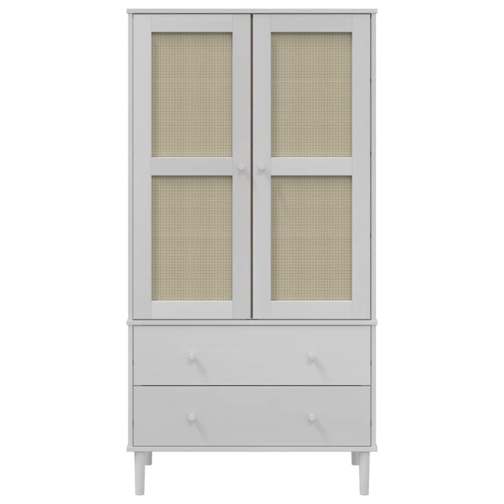 vidaXL Wardrobe Storage Cabinet Cupboard SENJA Rattan Look Solid Wood Pine-12