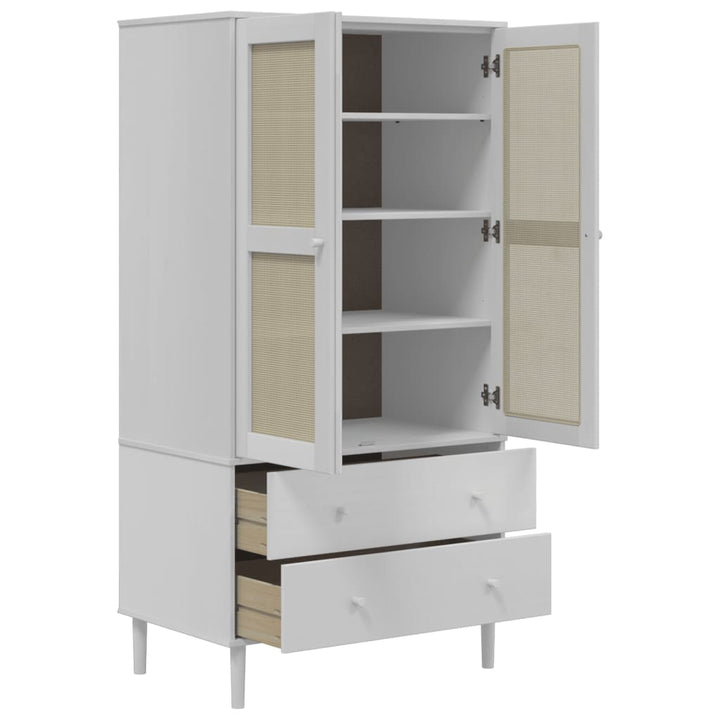 vidaXL Wardrobe Storage Cabinet Cupboard SENJA Rattan Look Solid Wood Pine-13