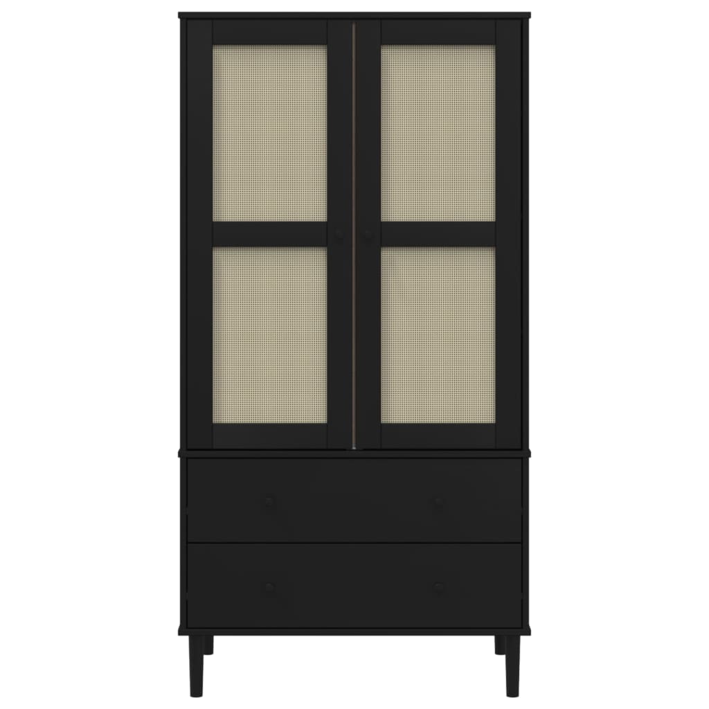 vidaXL Wardrobe Storage Cabinet Cupboard SENJA Rattan Look Solid Wood Pine-5