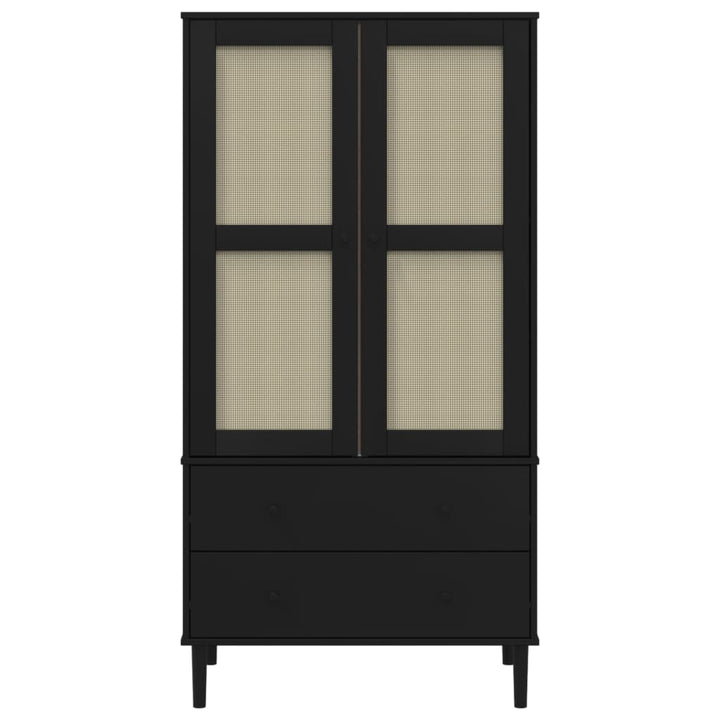 vidaXL Wardrobe Storage Cabinet Cupboard SENJA Rattan Look Solid Wood Pine-5