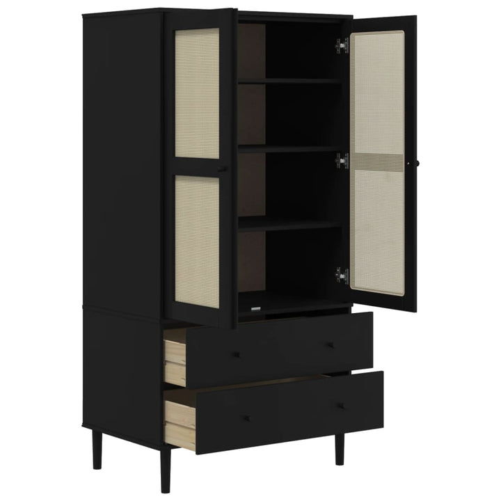 vidaXL Wardrobe Storage Cabinet Cupboard SENJA Rattan Look Solid Wood Pine-6