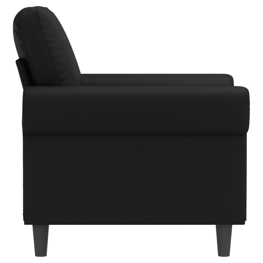 vidaXL Sofa Chair Accent Upholstered Single Sofa Chair Black Faux Leather-0