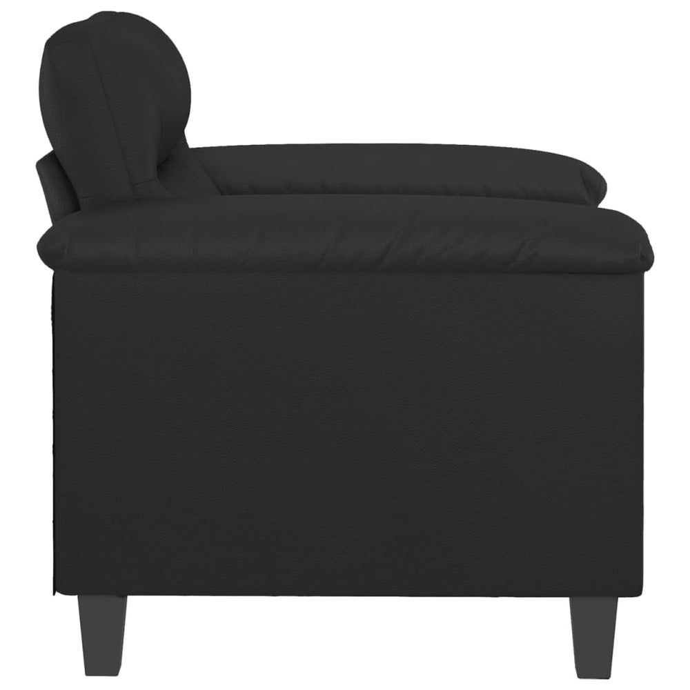 vidaXL Sofa Chair Accent Upholstered Single Sofa Chair Black Faux Leather-1