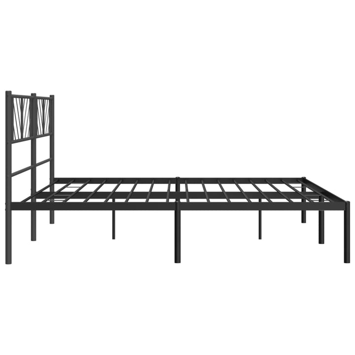 vidaXL Metal Bed Frame with Headboard Black 72"x83.9" California King-4