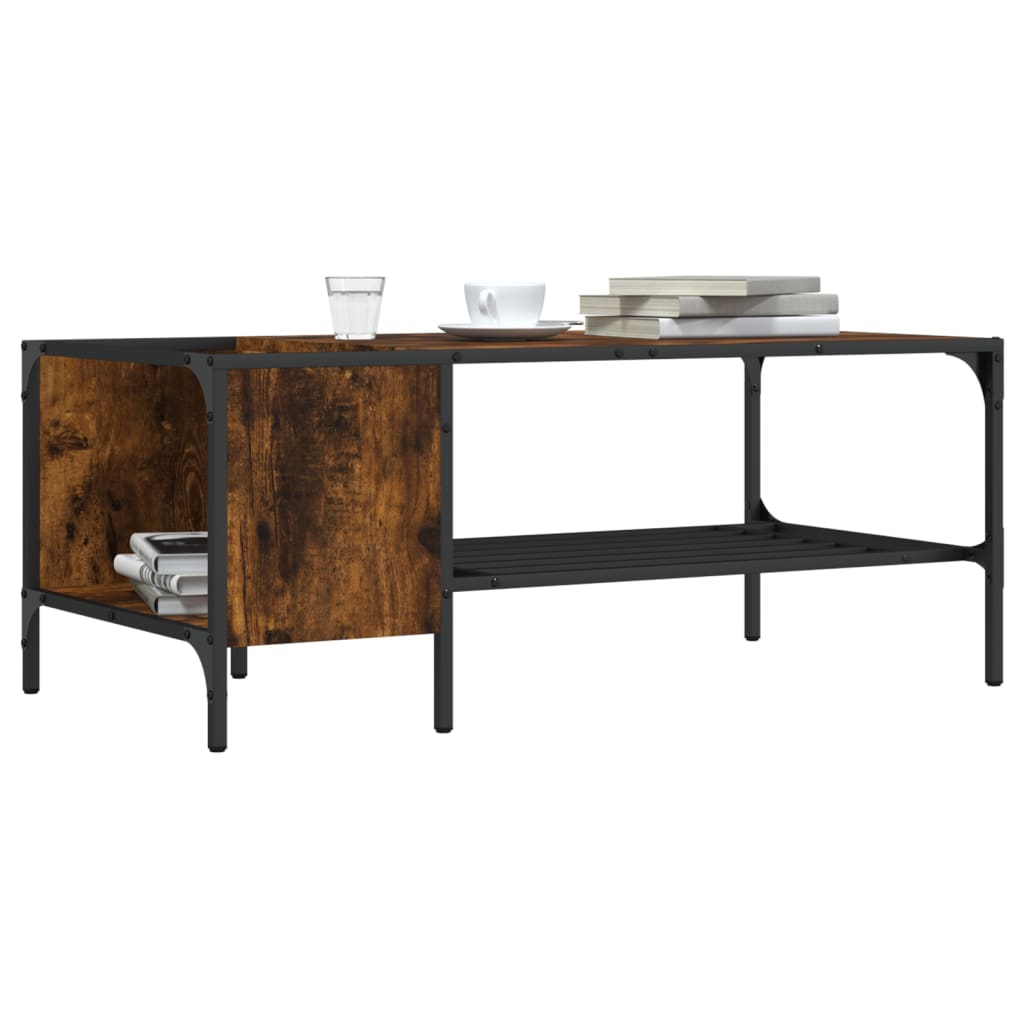 vidaXL Coffee Table with Rack Black 39.4"x20.1"x15.7" Engineered Wood-21