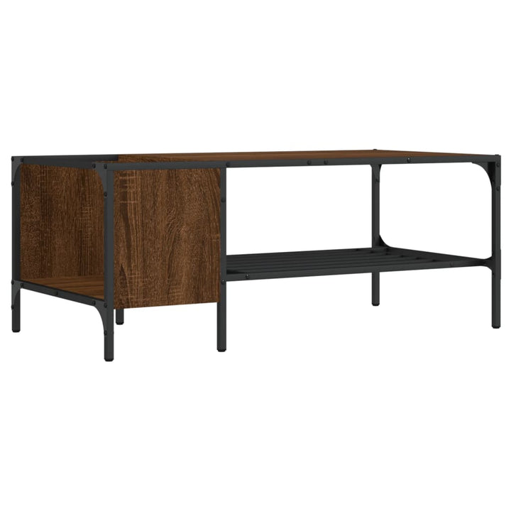 vidaXL Coffee Table with Rack Black 39.4"x20.1"x15.7" Engineered Wood-8