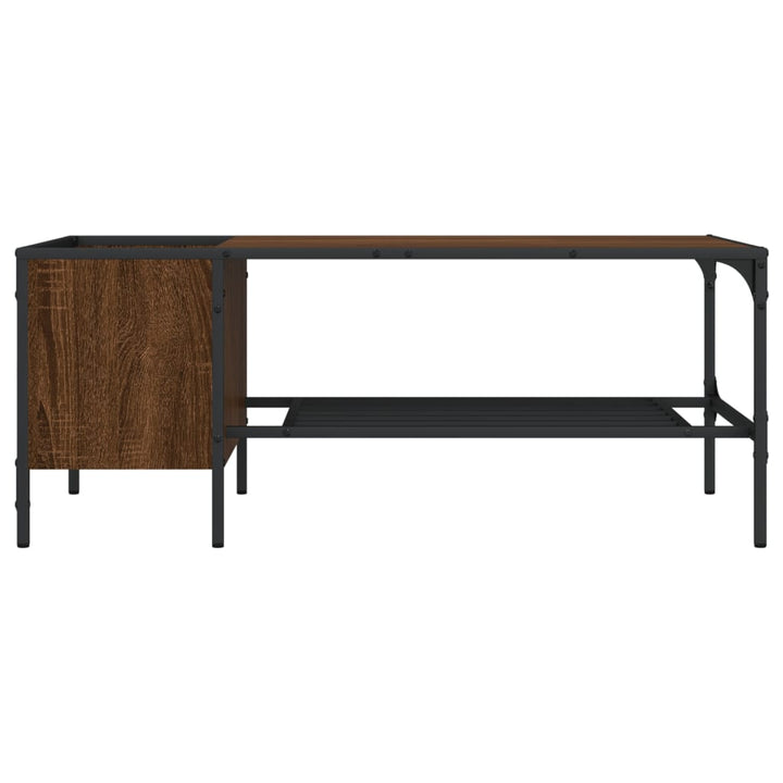 vidaXL Coffee Table with Rack Black 39.4"x20.1"x15.7" Engineered Wood-13