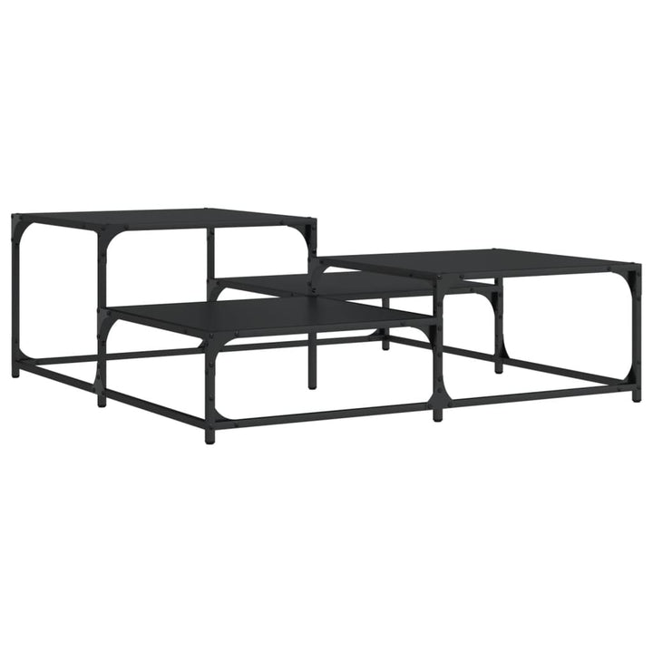 vidaXL Coffee Table Black 34.4"x34.4"x15.7" Engineered Wood-41