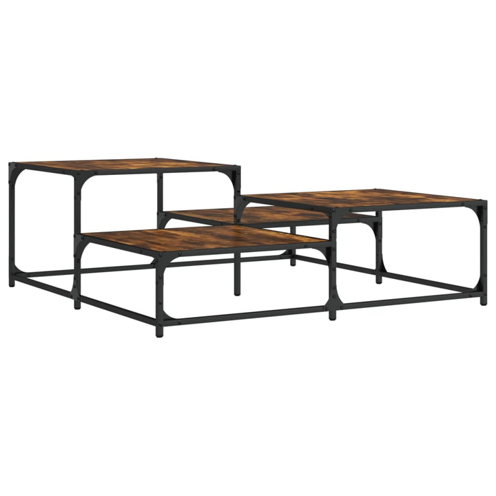 vidaXL Coffee Table Black 34.4"x34.4"x15.7" Engineered Wood-15