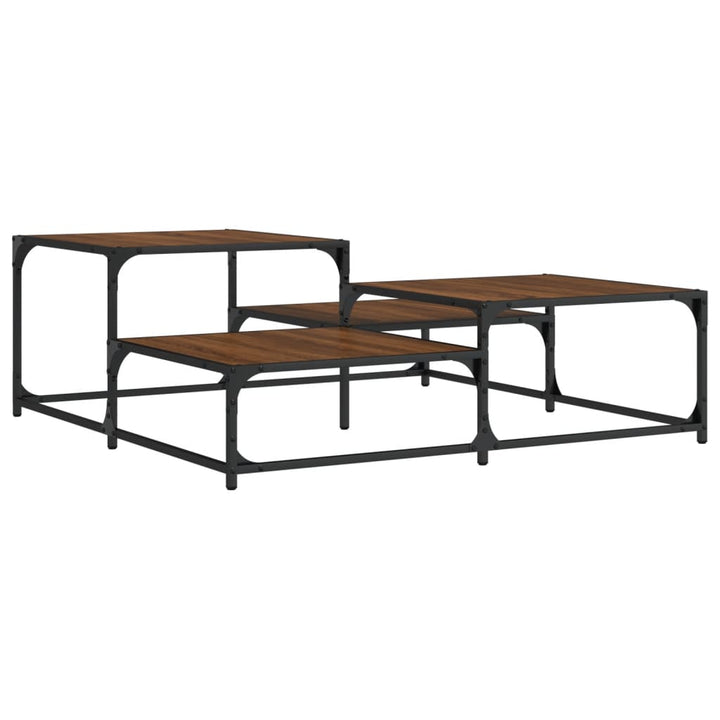 vidaXL Coffee Table Black 34.4"x34.4"x15.7" Engineered Wood-19