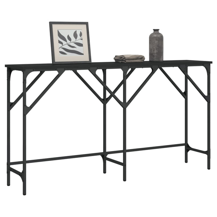 vidaXL Console Table Black 70.9"x11.4"x29.5" Engineered Wood-9