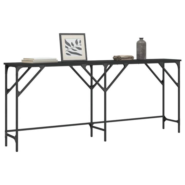 vidaXL Console Table Black 70.9"x11.4"x29.5" Engineered Wood-1