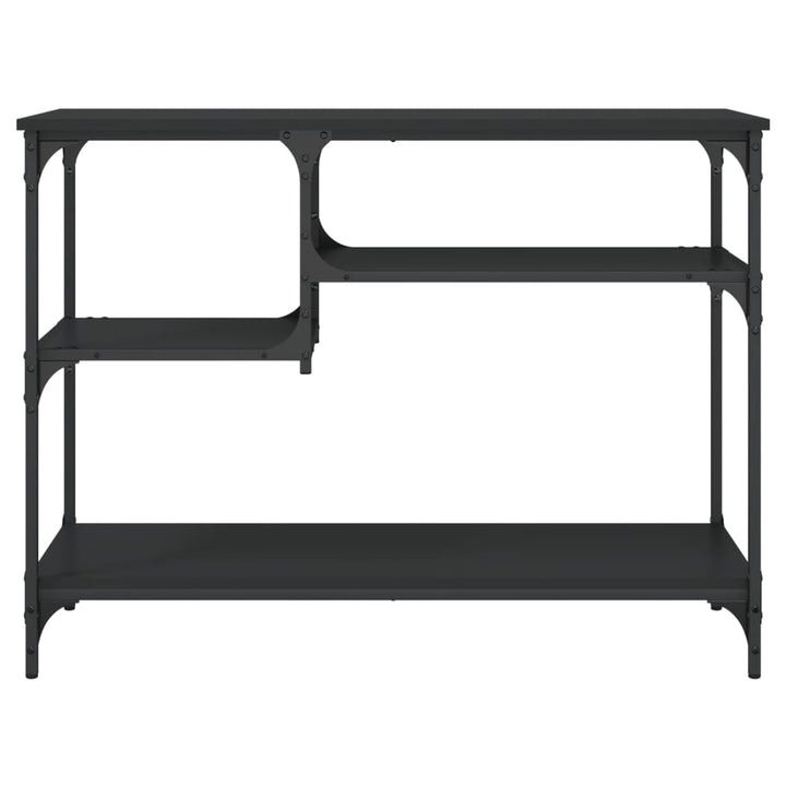 vidaXL Console Table with Shelves Black 39.4"x13.8"x29.5"-3