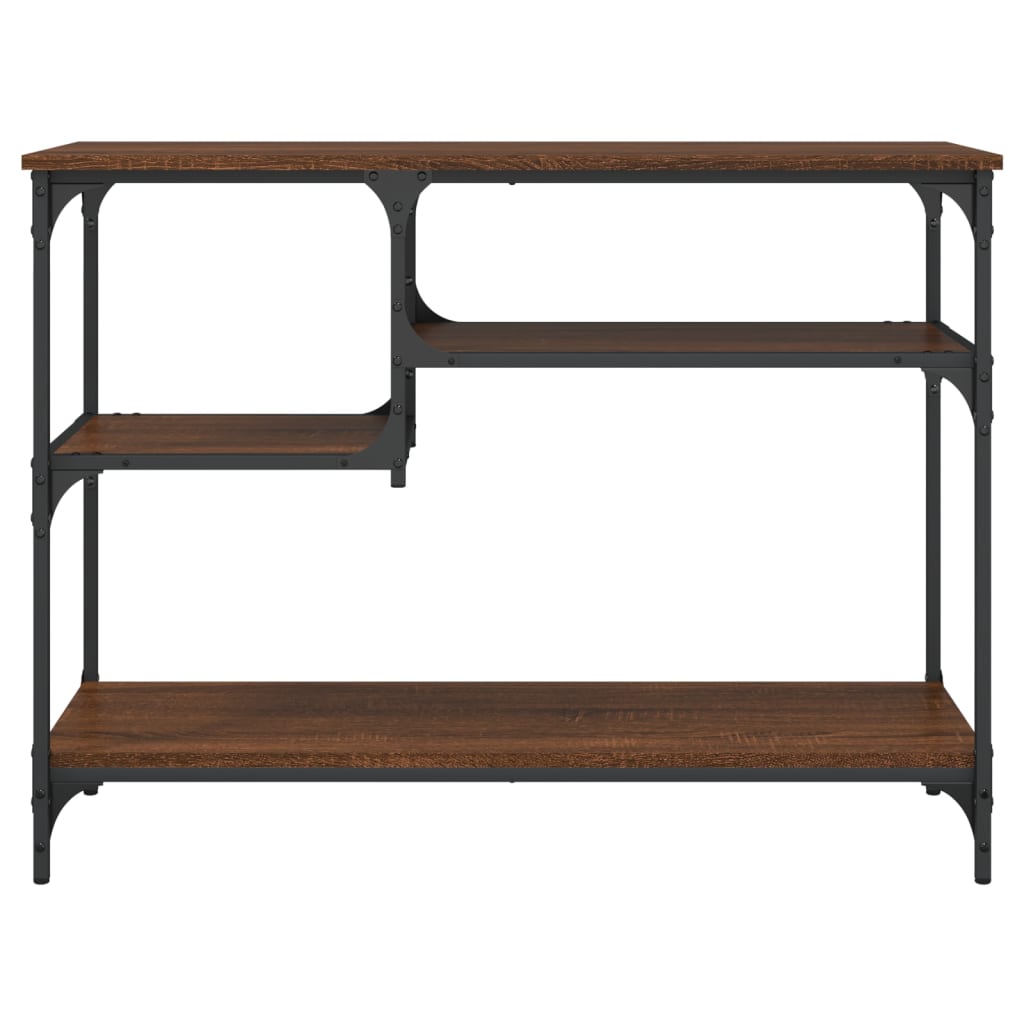 vidaXL Console Table with Shelves Black 39.4"x13.8"x29.5"-11