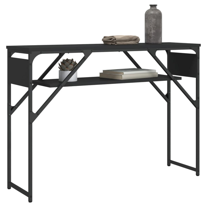 vidaXL Console Table with Shelf Black 41.3"x11.8"x29.5" Engineered Wood-5