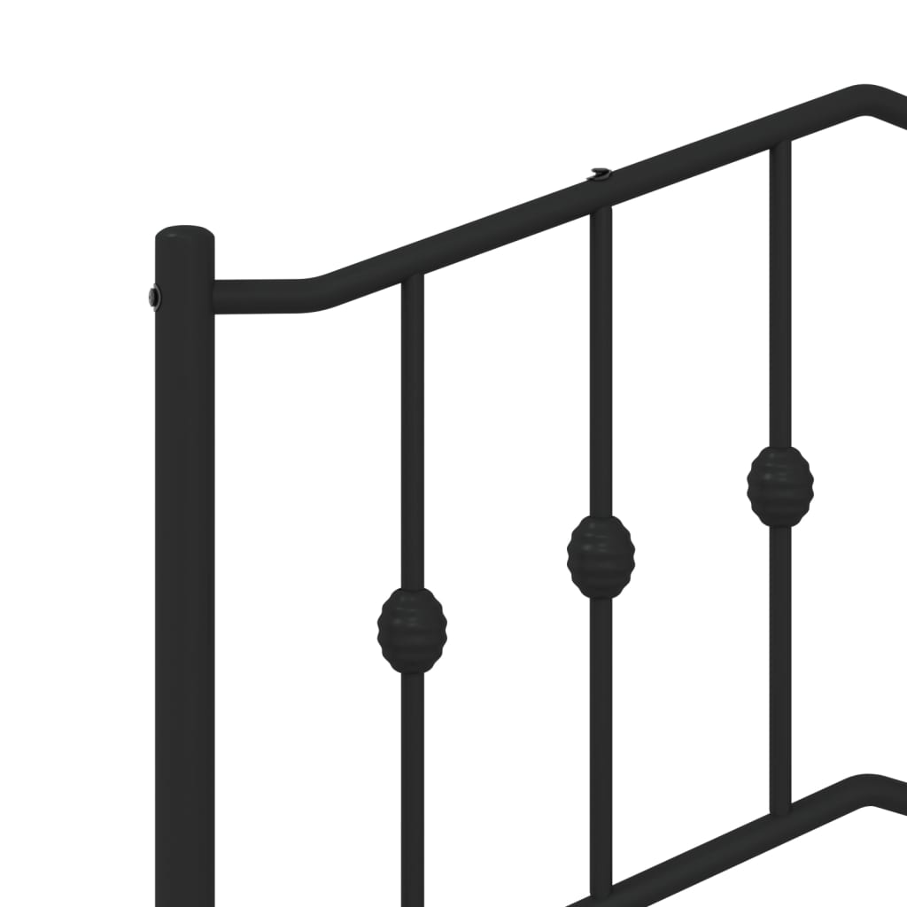 vidaXL Metal Headboard Black 53.1"-12