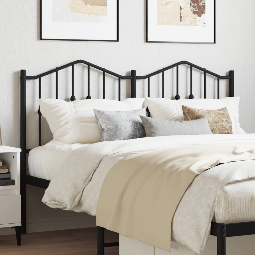 vidaXL Metal Headboard Black 53.1"-47