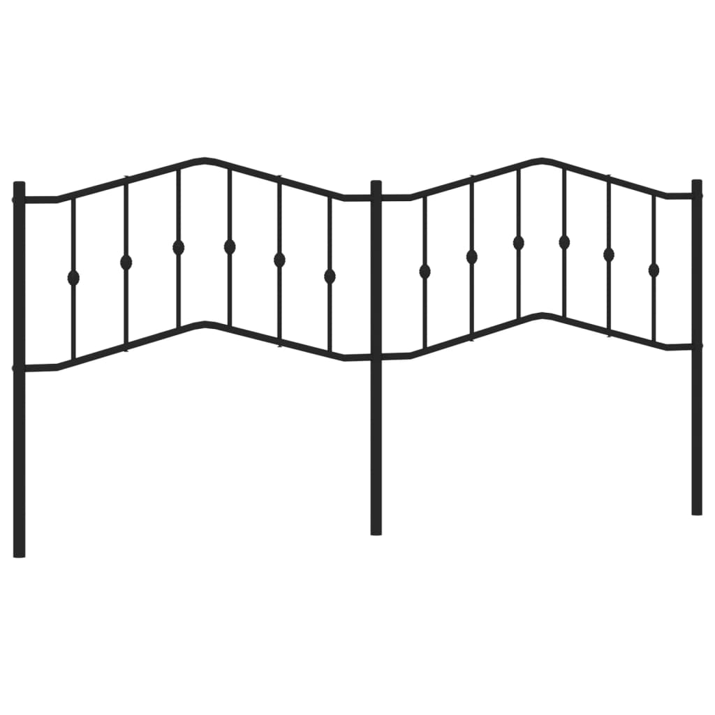 vidaXL Metal Headboard Black 53.1"-22