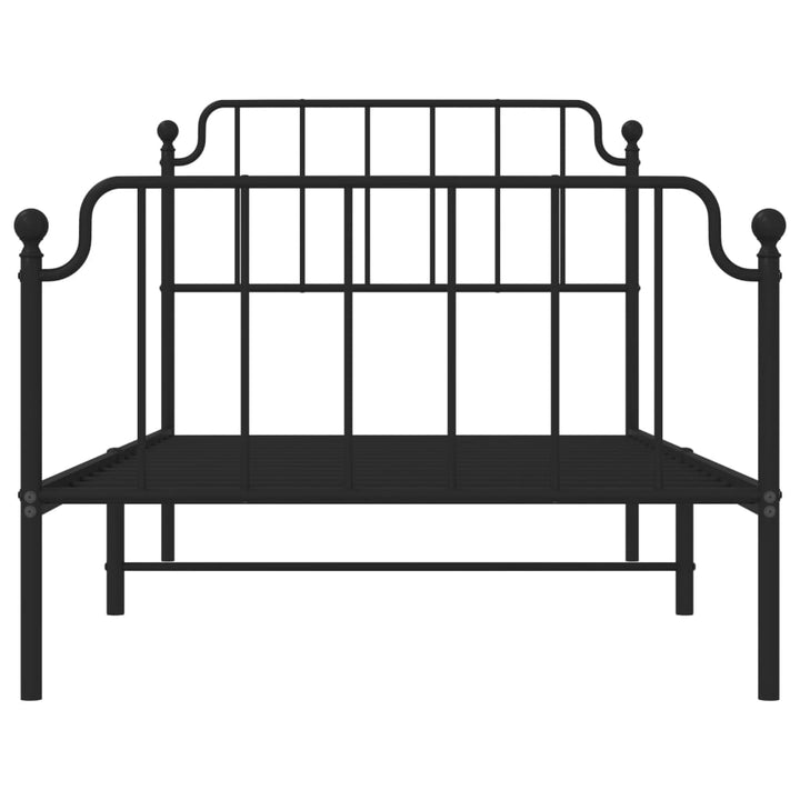 vidaXL Metal Bed Frame with Headboard and Footboard Black 39.4"x74.8" Twin-3