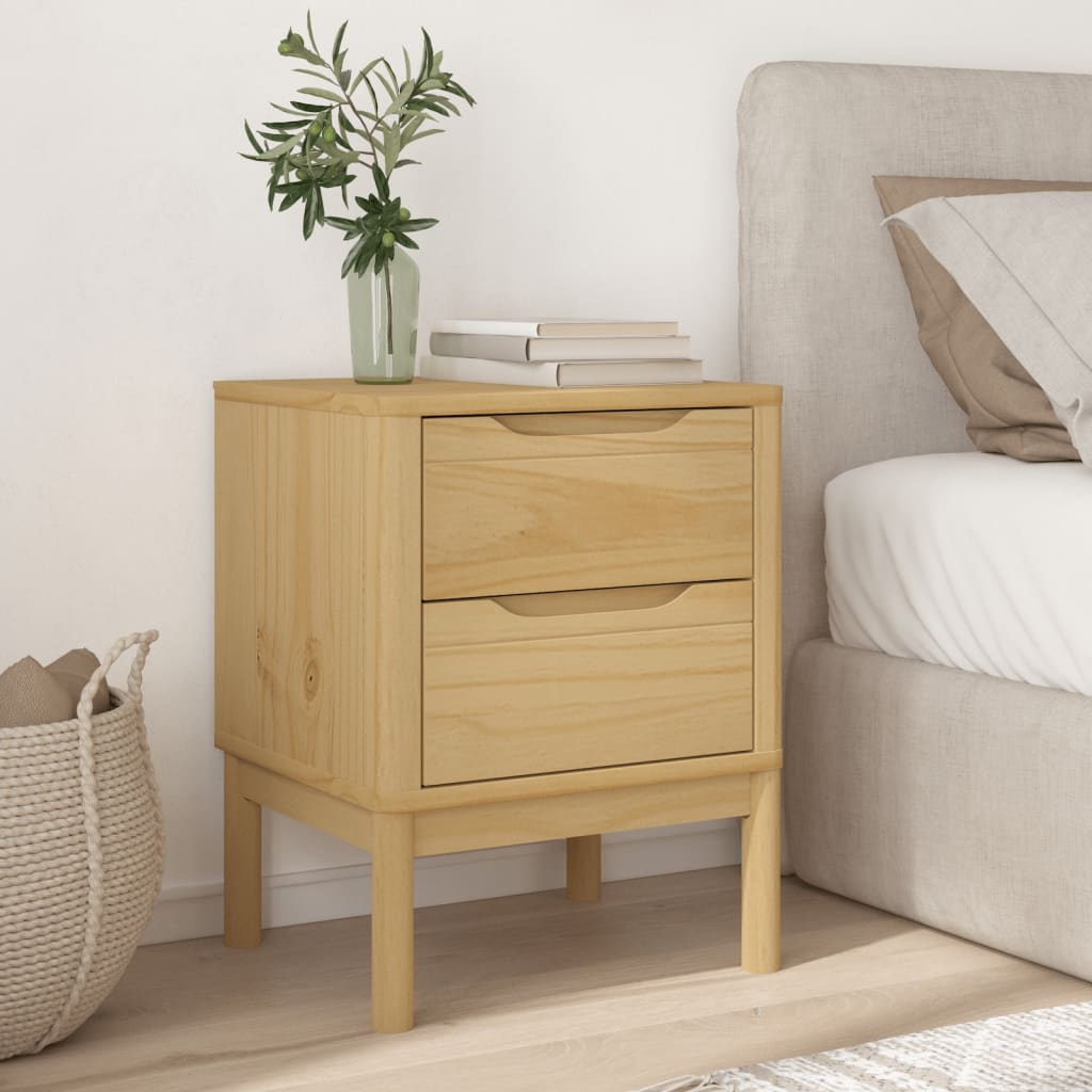 vidaXL Bedside Cabinet Nightstand Side Table Bedroom Furniture Solid Wood Pine-3