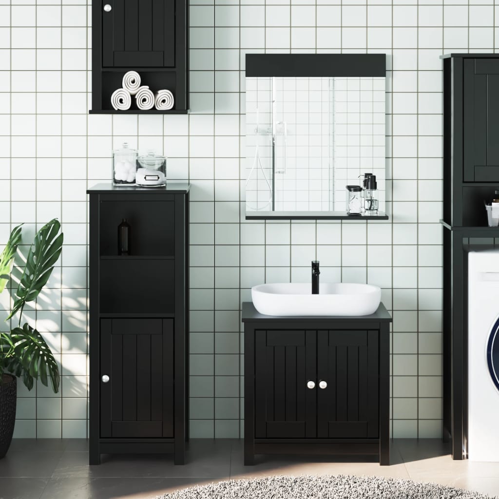 vidaXL Bathroom Furniture Set Storage Sink Cabinet Mirror BERG Solid Wood Pine-52