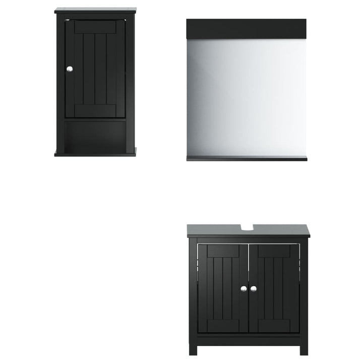 vidaXL Bathroom Furniture Set Storage Sink Cabinet Mirror BERG Solid Wood Pine-61