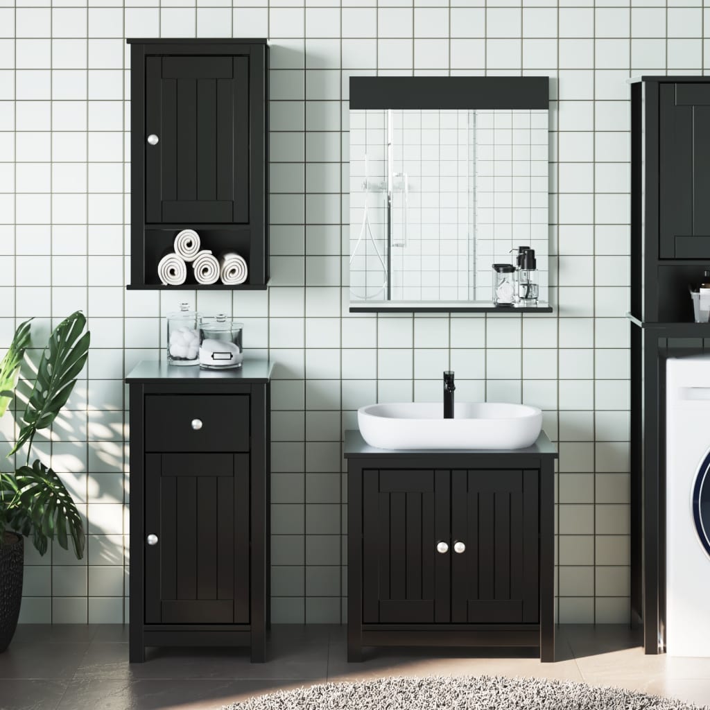 vidaXL Bathroom Furniture Set Storage Sink Cabinet Mirror BERG Solid Wood Pine-69