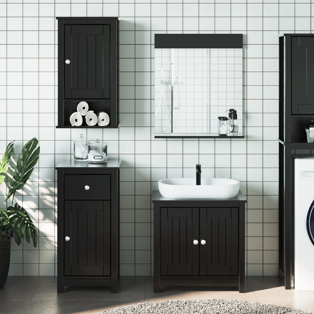 vidaXL Bathroom Furniture Set Storage Sink Cabinet Mirror BERG Solid Wood Pine-49