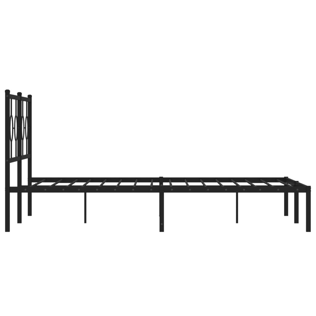 vidaXL Metal Bed Frame with Headboard Black 59.1"x78.7"-4