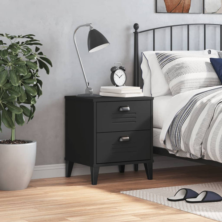 vidaXL Bedside Cabinet Accent End Table Bedroom Furniture Solid Wood Pine-2