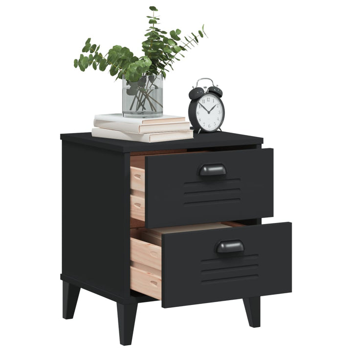 vidaXL Bedside Cabinet Accent End Table Bedroom Furniture Solid Wood Pine-4