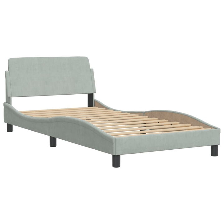 vidaXL Bed Frame with Headboard Mattress Foundation Bedroom Furniture Velvet-3