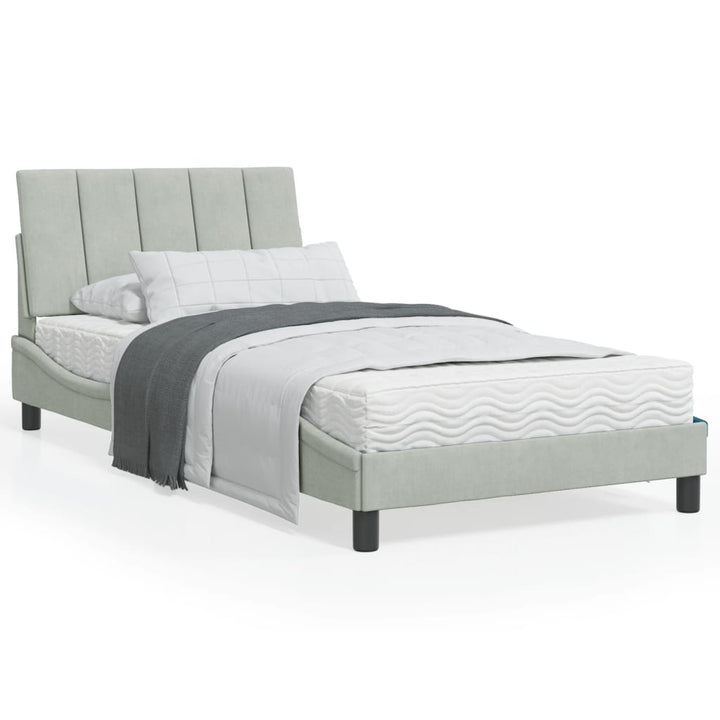 vidaXL Bed Frame with Headboard Mattress Foundation Bedroom Furniture Velvet-6