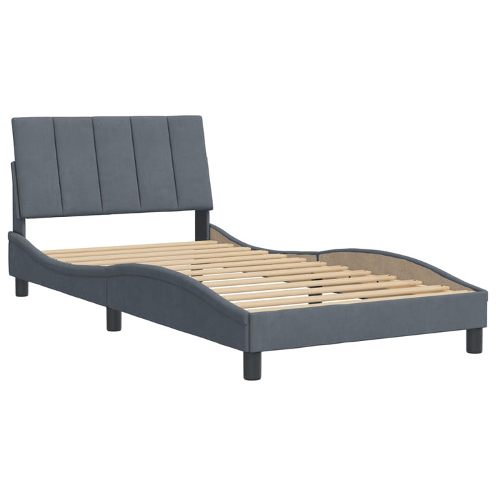 vidaXL Bed Frame with Headboard Mattress Foundation Bedroom Furniture Velvet-1