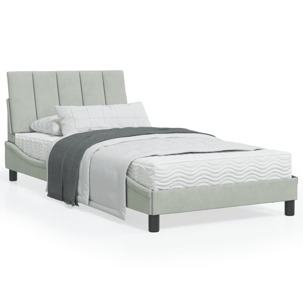 vidaXL Bed Frame with Headboard Mattress Foundation Bedroom Furniture Velvet-7