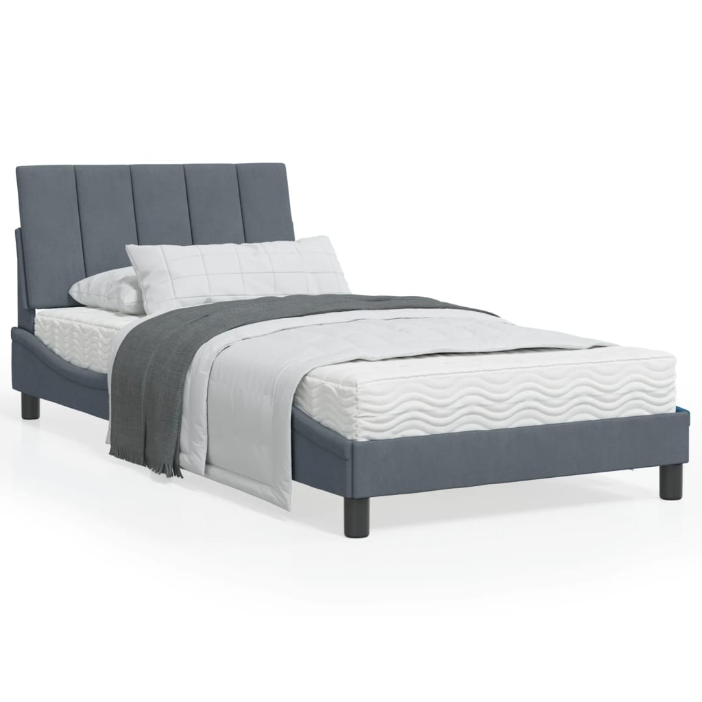 vidaXL Bed Frame with Headboard Mattress Foundation Bedroom Furniture Velvet-5