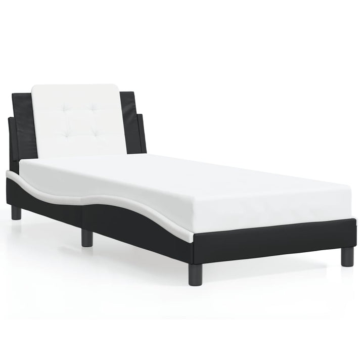 vidaXL Bed Frame with LED Light Platform Base Bedroom Furniture Faux Leather-8