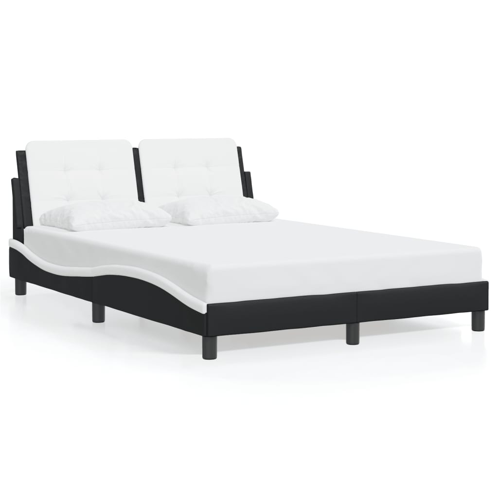 vidaXL Bed Frame with LED Light Platform Base Bedroom Furniture Faux Leather-10