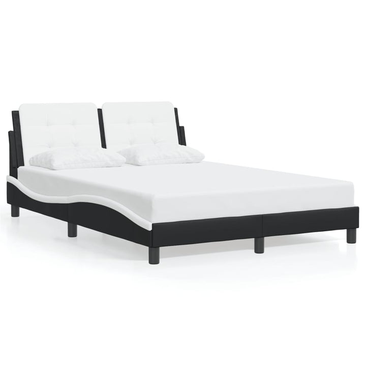 vidaXL Bed Frame with LED Light Platform Base Bedroom Furniture Faux Leather-10