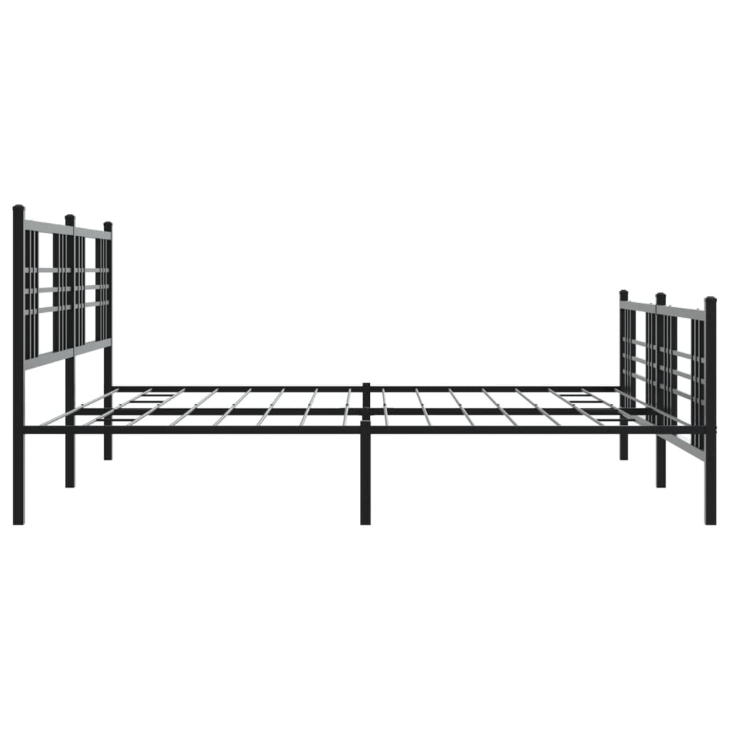 vidaXL Metal Bed Frame with Headboard and Footboard Black 76"x79.9" King-4