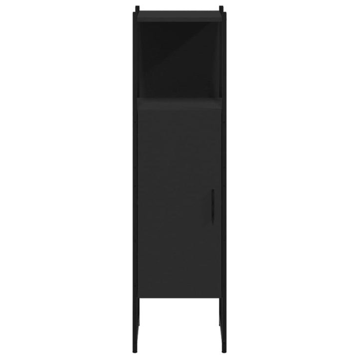 vidaXL Bathroom Cabinet Black 13"x13"x47.4" Engineered Wood-4